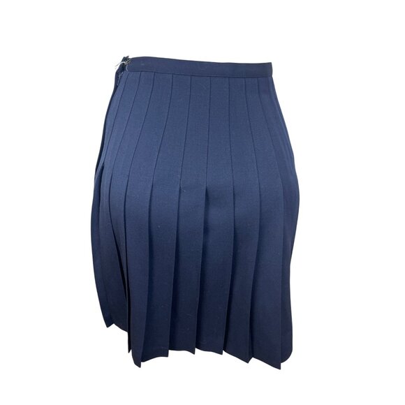Finity Womens Pleated Navy Wool Skirt Size 6 - New - Picture 3 of 6
